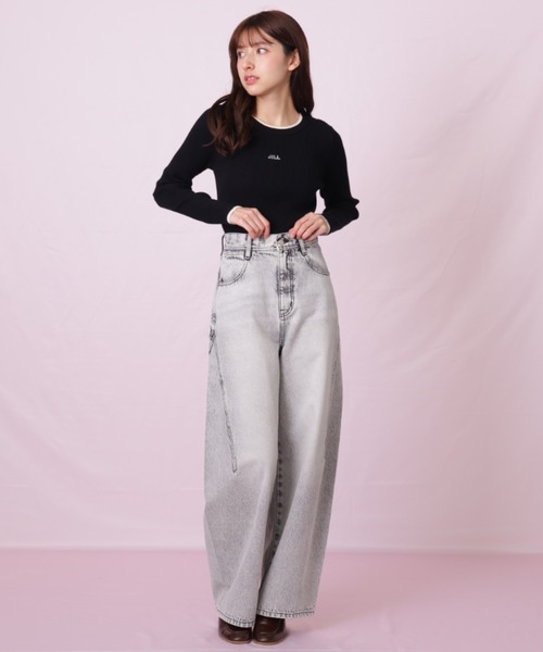 JILL by JILL STUART(ジルバイジルスチュアート)の「◇ 配色リブニット(ニット/セーター・レディース・ブラック/ホワイト/ピンク・FREE)」の11枚目の写真