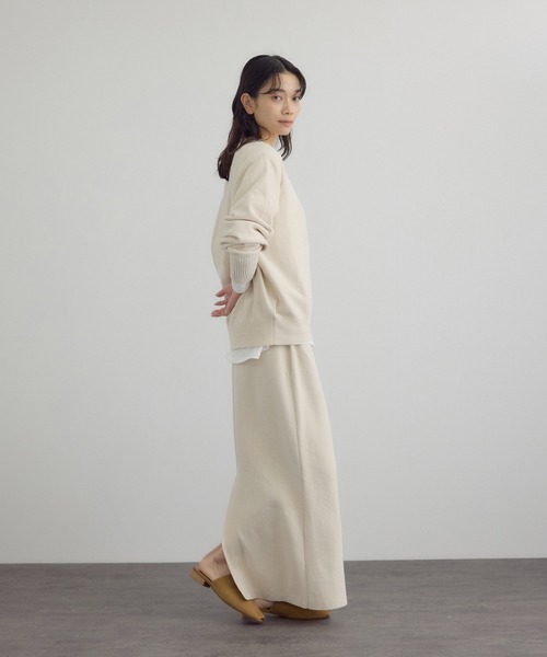 SALON adam et rope'（サロン アダム エ ロペ）の「クロップドプルオーバー-CreamyCotton /クリーミーコットン-（ニット/セーター・レディース・オフホワイト/ベージュ系その他/ブラック・FREE）」の6枚目の写真