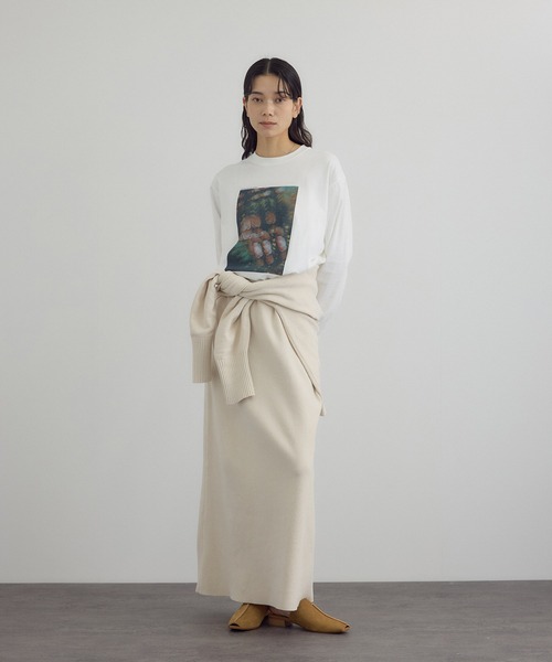 SALON adam et rope'（サロン アダム エ ロペ）の「クロップドプルオーバー-CreamyCotton /クリーミーコットン-（ニット/セーター・レディース・オフホワイト/ベージュ系その他/ブラック・FREE）」の7枚目の写真