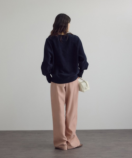 SALON adam et rope'（サロン アダム エ ロペ）の「クロップドプルオーバー-CreamyCotton /クリーミーコットン-（ニット/セーター・レディース・オフホワイト/ベージュ系その他/ブラック・FREE）」の9枚目の写真