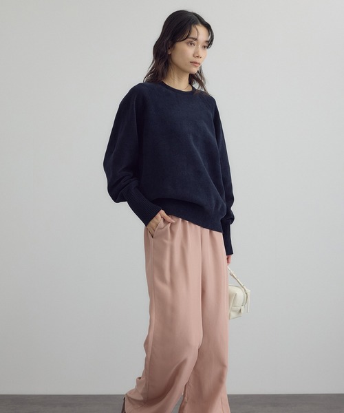 SALON adam et rope'（サロン アダム エ ロペ）の「クロップドプルオーバー-CreamyCotton /クリーミーコットン-（ニット/セーター・レディース・オフホワイト/ベージュ系その他/ブラック・FREE）」の10枚目の写真