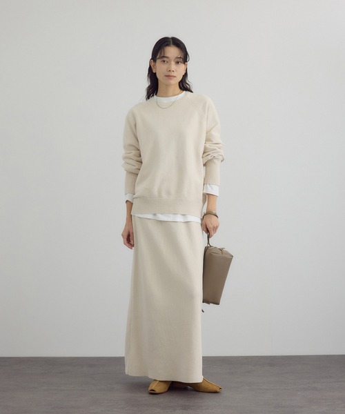SALON adam et rope'（サロン アダム エ ロペ）の「クロップドプルオーバー-CreamyCotton /クリーミーコットン-（ニット/セーター・レディース・オフホワイト/ベージュ系その他/ブラック・FREE）」の13枚目の写真