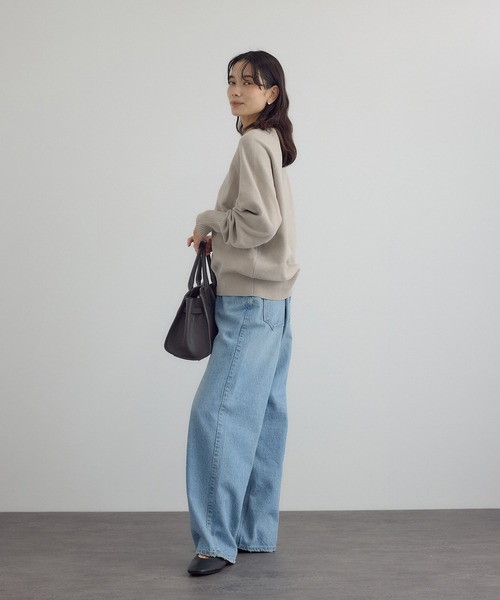 SALON adam et rope'（サロン アダム エ ロペ）の「クロップドプルオーバー-CreamyCotton /クリーミーコットン-（ニット/セーター・レディース・オフホワイト/ベージュ系その他/ブラック・FREE）」の16枚目の写真