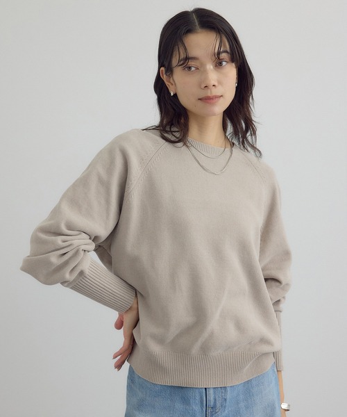 SALON adam et rope'（サロン アダム エ ロペ）の「クロップドプルオーバー-CreamyCotton /クリーミーコットン-（ニット/セーター・レディース・オフホワイト/ベージュ系その他/ブラック・FREE）」の17枚目の写真