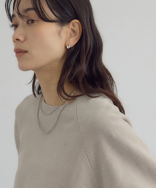 SALON adam et rope'（サロン アダム エ ロペ）の「クロップドプルオーバー-CreamyCotton /クリーミーコットン-（ニット/セーター・レディース・オフホワイト/ベージュ系その他/ブラック・FREE）」の18枚目の写真