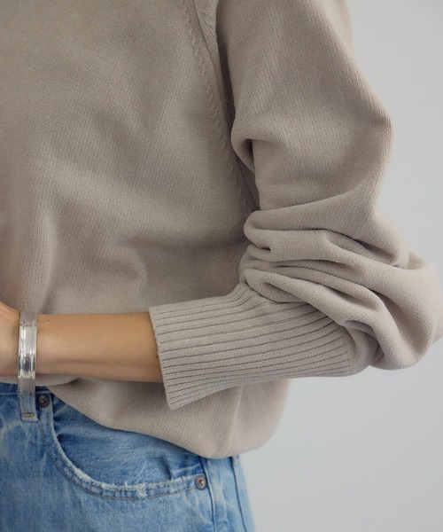 SALON adam et rope'（サロン アダム エ ロペ）の「クロップドプルオーバー-CreamyCotton /クリーミーコットン-（ニット/セーター・レディース・オフホワイト/ベージュ系その他/ブラック・FREE）」の19枚目の写真