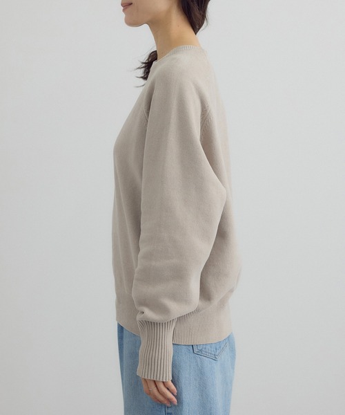 SALON adam et rope'（サロン アダム エ ロペ）の「クロップドプルオーバー-CreamyCotton /クリーミーコットン-（ニット/セーター・レディース・オフホワイト/ベージュ系その他/ブラック・FREE）」の21枚目の写真