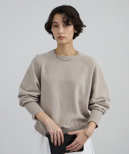 クロップドプルオーバー-CreamyCotton /クリーミーコットン-（ニット