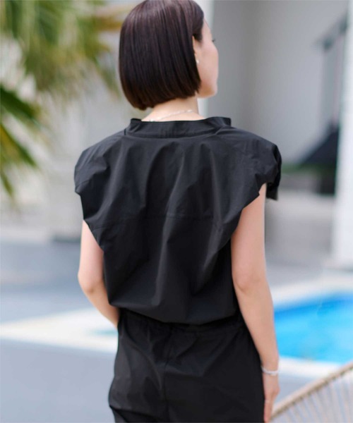 UR'S(ユアーズ)の「撥水バルーンフレンチスリーブオールインワン(つなぎ/オールインワン・レディース・ホワイト/ブラック/カーキ・L/M/S)」の17枚目の写真