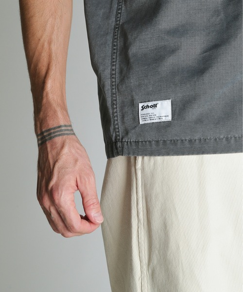 schott（ショット）の「Schott/ショット/SNOW WASH TC SHIRT/スノー ウォッシュ シャツ（シャツ/ブラウス・メンズ・ブラウン/ブラック/グリーン・XL/L/M/2XL）」の8枚目の写真