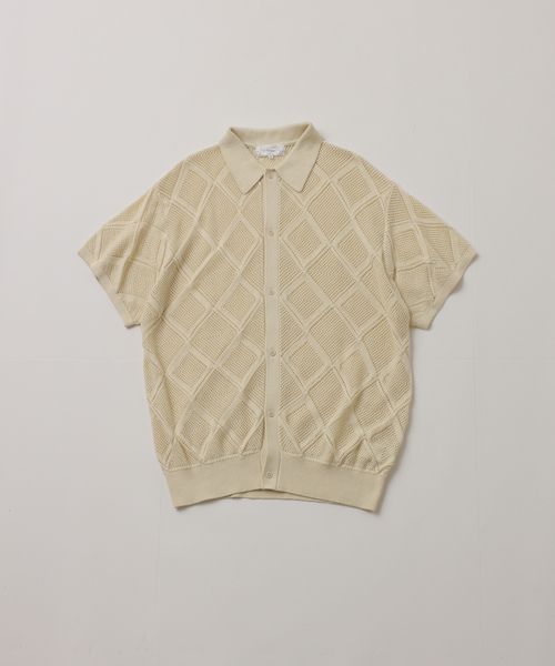 UNFOLLOW（アンフォロー）の「【FOLL / フォル】super soft lily yarn cotton crochet card（Tシャツ/カットソー・メンズ・グレー/ブルー系その他/アイボリー・3/2）」の2枚目の写真