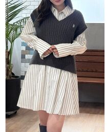 MERCURYDUO | U.S. POLO ASSN.別注 ベストセットシャツミニワンピース(ワンピース)