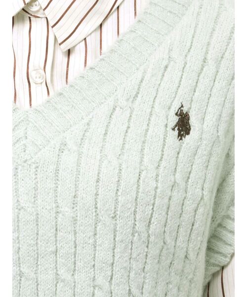 MERCURYDUO(マーキュリーデュオ)の「U.S. POLO ASSN.別注 ベストセットシャツミニワンピース(ワンピース・レディース・オフホワイト/チャコールグレー/ミント・SMALL/MEDIUM)」の7枚目の写真