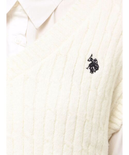 MERCURYDUO(マーキュリーデュオ)の「U.S. POLO ASSN.別注 ベストセットシャツミニワンピース(ワンピース・レディース・オフホワイト/チャコールグレー/ミント・SMALL/MEDIUM)」の8枚目の写真