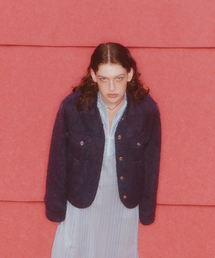 LOVECRAZYWILDMAN（ラブクレイジーワイルドマン）の「ROUNDED TRUCKER JACKET Purple（デニムジャケット）」