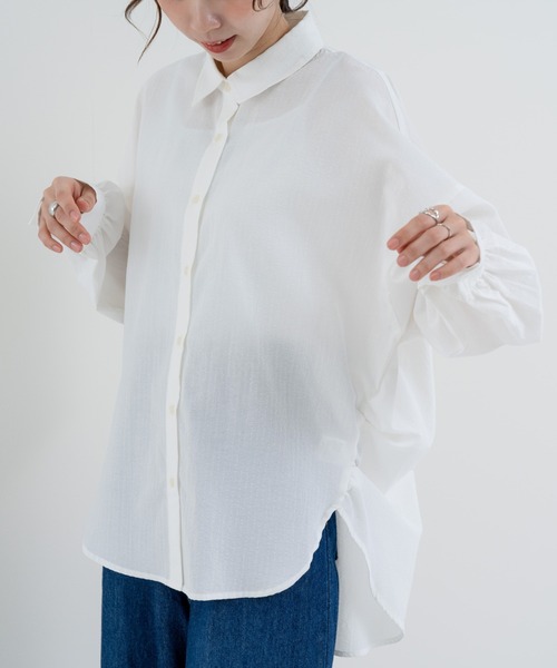 refinedworks(リファインドワークス)の「【refinedworks】大人の ストライプシャツ(シャツ/ブラウス・レディース・オフホワイト/グレー/ブルー・FREE)」の8枚目の写真