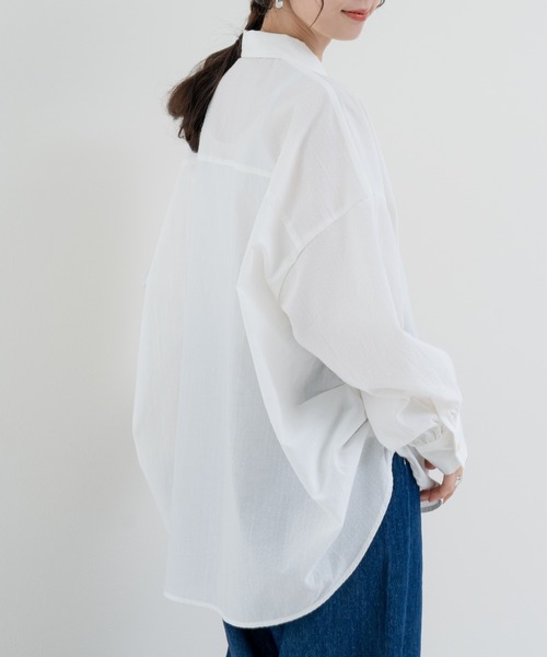 refinedworks(リファインドワークス)の「【refinedworks】大人の ストライプシャツ(シャツ/ブラウス・レディース・オフホワイト/グレー/ブルー・FREE)」の10枚目の写真