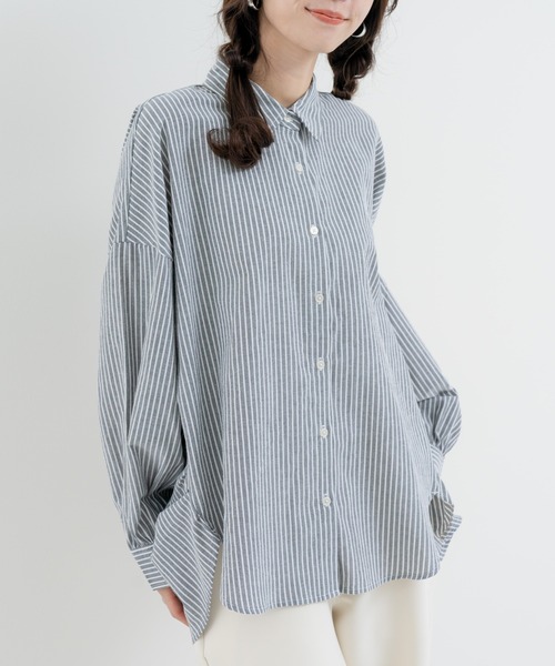 refinedworks(リファインドワークス)の「【refinedworks】大人の ストライプシャツ(シャツ/ブラウス・レディース・オフホワイト/グレー/ブルー・FREE)」の11枚目の写真