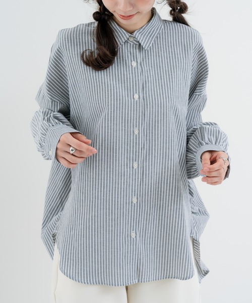 refinedworks(リファインドワークス)の「【refinedworks】大人の ストライプシャツ(シャツ/ブラウス・レディース・オフホワイト/グレー/ブルー・FREE)」の13枚目の写真