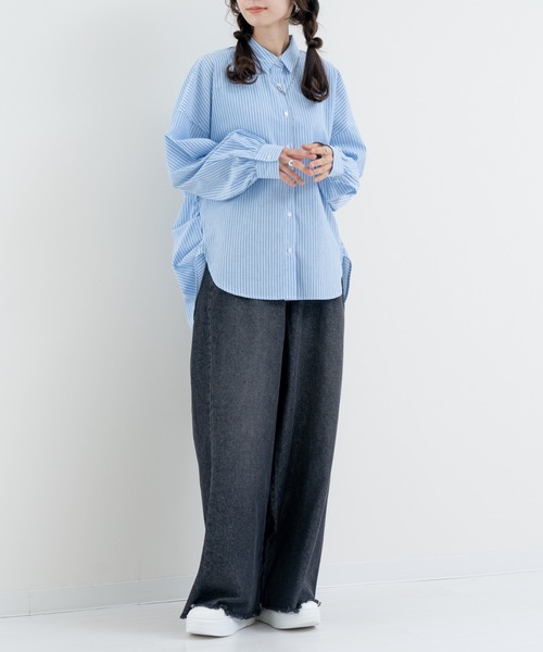 refinedworks(リファインドワークス)の「【refinedworks】大人の ストライプシャツ(シャツ/ブラウス・レディース・オフホワイト/グレー/ブルー・FREE)」の15枚目の写真