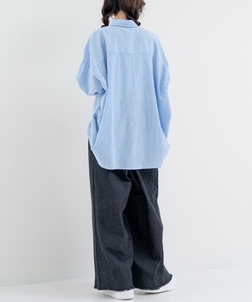 refinedworks(リファインドワークス)の「【refinedworks】大人の ストライプシャツ(シャツ/ブラウス・レディース・オフホワイト/グレー/ブルー・FREE)」の17枚目の写真