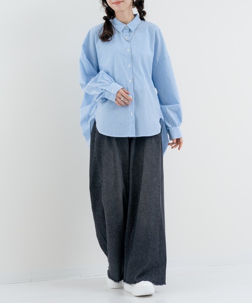 refinedworks(リファインドワークス)の「【refinedworks】大人の ストライプシャツ(シャツ/ブラウス・レディース・オフホワイト/グレー/ブルー・FREE)」の19枚目の写真