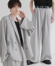 LILL（リル）の「【セットアップ 2点セット】ルーズシルエットダブルテーラードジャケット+ワイドイージースラックス（セットアップ）」