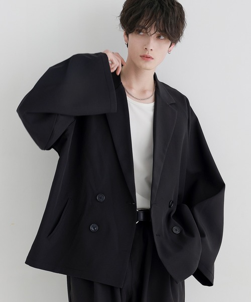 セットアップ 2点セット】ルーズシルエットダブルテーラードジャケット
