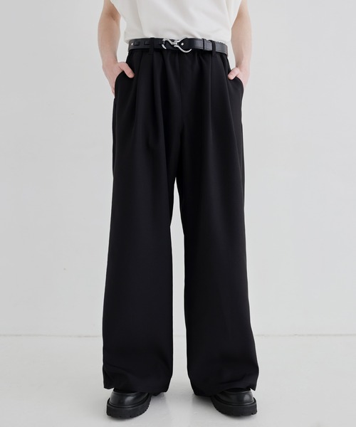 LILL（リル）の「【セットアップ 2点セット】ルーズシルエットダブルテーラードジャケット+ワイドイージースラックス（セットアップ・メンズ・ブラック/チャコールグレー/ライトグレー・S/M/L/XL）」の15枚目の写真