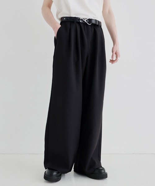 LILL（リル）の「【セットアップ 2点セット】ルーズシルエットダブルテーラードジャケット+ワイドイージースラックス（セットアップ・メンズ・ブラック/チャコールグレー/ライトグレー・S/M/L/XL）」の16枚目の写真