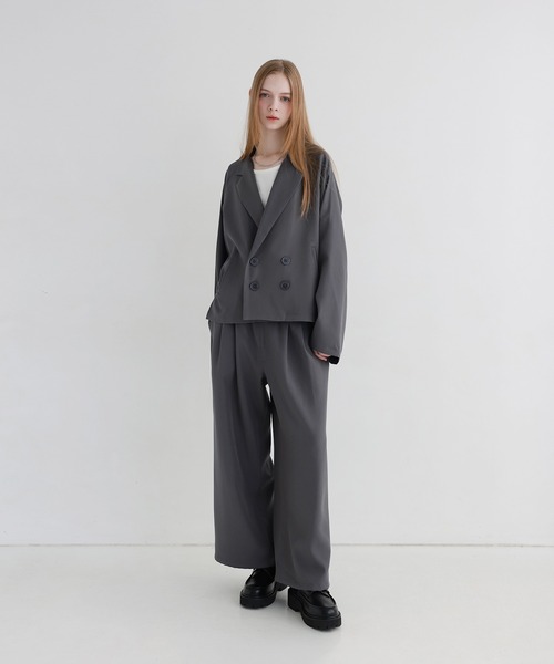 セットアップ 2点セット】ルーズシルエットダブルテーラードジャケット