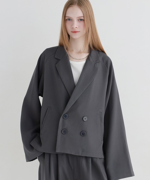 セットアップ 2点セット】ルーズシルエットダブルテーラードジャケット