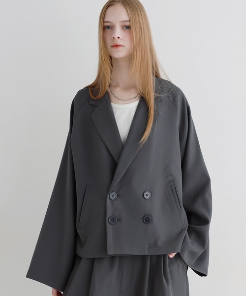 セットアップ 2点セット】ルーズシルエットダブルテーラードジャケット