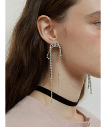 Cubic Long Ribbon Earrings (L244MER030)