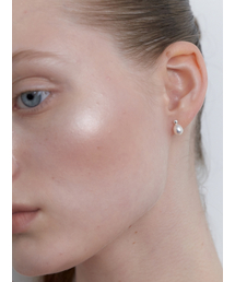 [Silver] Tini Pearl Drop Earrings (L251MER040)