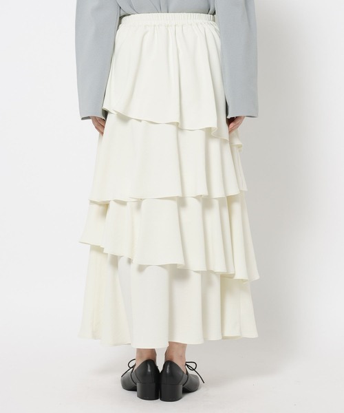mysty woman（ミスティウーマン）の「アシメティアードスカート3 644129（スカート・レディース・ブラック/アイボリー・FREE）」の9枚目の写真