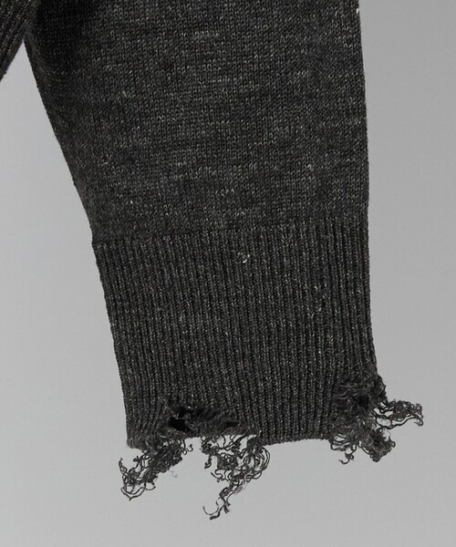 LOEFF（ロエフ）の「＜LOEFF＞ダメージ カーディガン UNISEX（カーディガン/ボレロ・レディース・ダークブラウン/ダークグレー・0/1/2）」の4枚目の写真