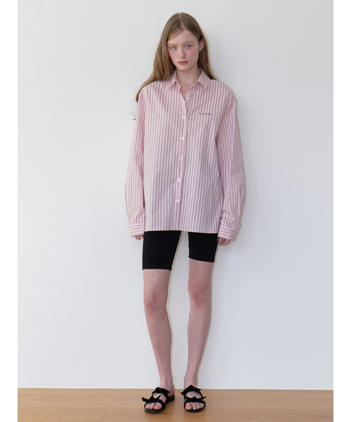 KINDABABY(カインダベイビー)の「classic logo stripe shirts - pink(シャツ/ブラウス・レディース・ピンク・FREE)」の4枚目の写真