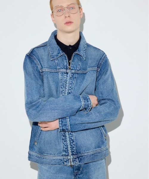 AZUL by moussy(アズールバイマウジー)の「ファスナーデザインGジャン(デニムジャケット・メンズ・ブルー/ライトブルー/ブラウン・SMALL/MEDIUM/LARGE)」の3枚目の写真