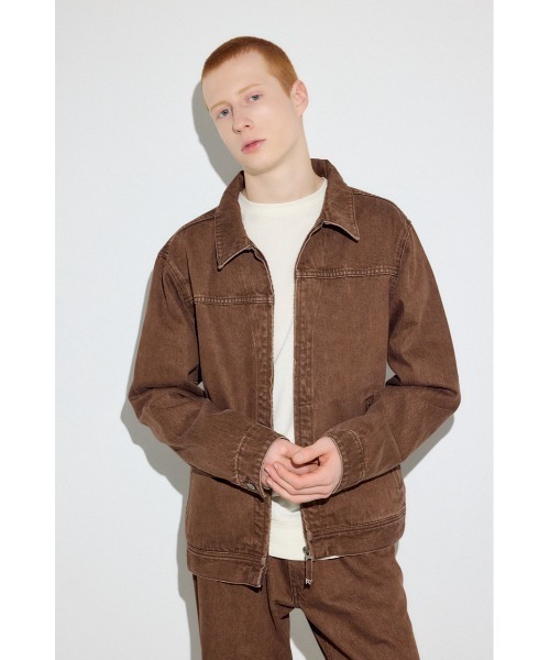 AZUL by moussy(アズールバイマウジー)の「ファスナーデザインGジャン(デニムジャケット・メンズ・ブルー/ライトブルー/ブラウン・SMALL/MEDIUM/LARGE)」の5枚目の写真