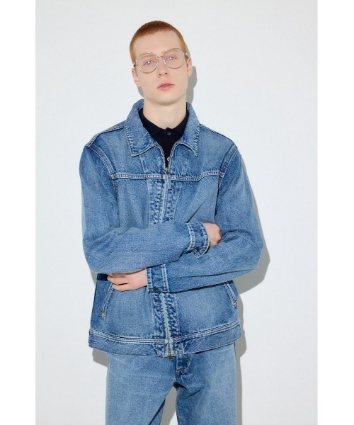 AZUL by moussy(アズールバイマウジー)の「ファスナーデザインGジャン(デニムジャケット・メンズ・ブルー/ライトブルー/ブラウン・SMALL/MEDIUM/LARGE)」の18枚目の写真
