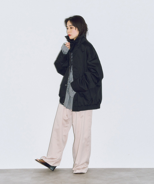 CITYSHOP(シティーショップ)の「COTTON BLOUSON:ブルゾン(ブルゾン・レディース・ベージュ/ブラック・36/38)」の3枚目の写真