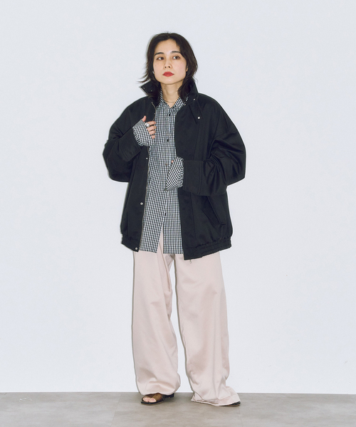 CITYSHOP(シティーショップ)の「COTTON BLOUSON:ブルゾン(ブルゾン・レディース・ベージュ/ブラック・36/38)」の4枚目の写真