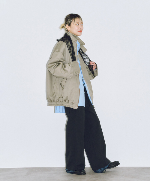 CITYSHOP(シティーショップ)の「COTTON BLOUSON:ブルゾン(ブルゾン・レディース・ベージュ/ブラック・36/38)」の5枚目の写真