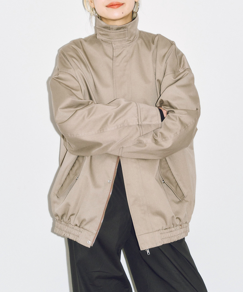 CITYSHOP(シティーショップ)の「COTTON BLOUSON:ブルゾン(ブルゾン・レディース・ベージュ/ブラック・36/38)」の12枚目の写真