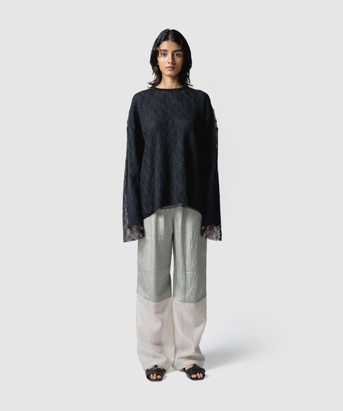 muller of yoshiokubo(ミュラーオブヨシオクボ)の「muller of yoshiokubo ミュラーオブヨシオクボ / SPIDERWEB REVERSIBLE TOP スパイダーウェブリバーシブルトップス / MLS26217(Tシャツ/カットソー・レディース・ブラック/ベージュ/ホワイト・FREE)」の7枚目の写真