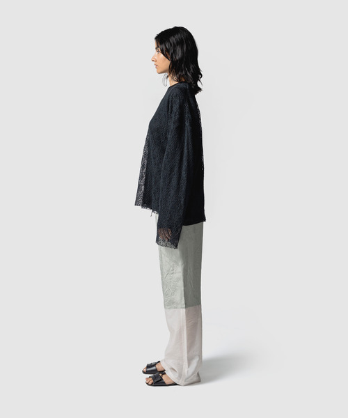 muller of yoshiokubo(ミュラーオブヨシオクボ)の「muller of yoshiokubo ミュラーオブヨシオクボ / SPIDERWEB REVERSIBLE TOP スパイダーウェブリバーシブルトップス / MLS26217(Tシャツ/カットソー・レディース・ブラック/ベージュ/ホワイト・FREE)」の8枚目の写真