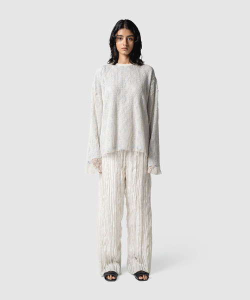 muller of yoshiokubo(ミュラーオブヨシオクボ)の「muller of yoshiokubo ミュラーオブヨシオクボ / SPIDERWEB REVERSIBLE TOP スパイダーウェブリバーシブルトップス / MLS26217(Tシャツ/カットソー・レディース・ブラック/ベージュ/ホワイト・FREE)」の10枚目の写真