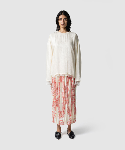 muller of yoshiokubo(ミュラーオブヨシオクボ)の「muller of yoshiokubo ミュラーオブヨシオクボ / SPIDERWEB REVERSIBLE TOP スパイダーウェブリバーシブルトップス / MLS26217(Tシャツ/カットソー・レディース・ブラック/ベージュ/ホワイト・FREE)」の13枚目の写真