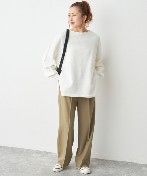 Spick & Span(スピックアンドスパン)の「トロストレッチ1タックパンツ(スラックス・レディース・ベージュ/ブラック・38/36/34)」の5枚目の写真